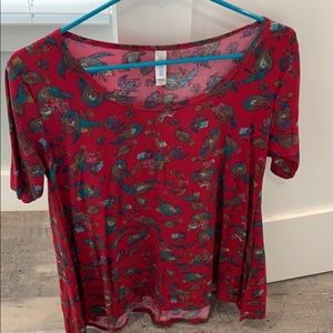 Red LuLaRoe flowy top